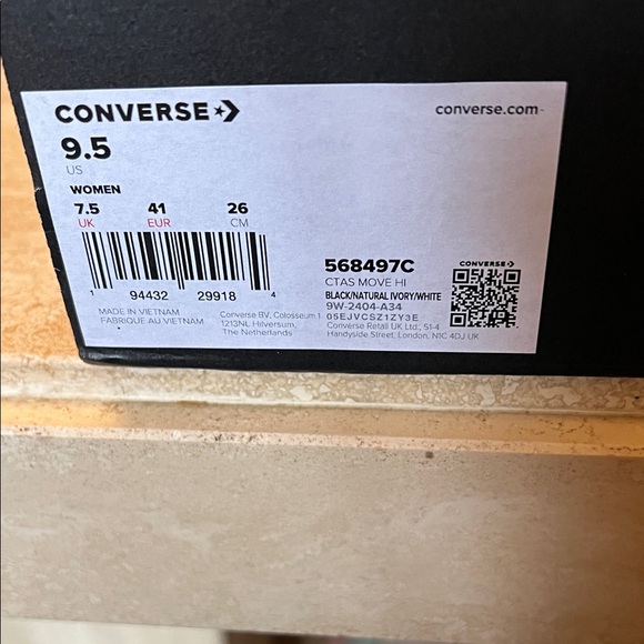 NIB - Converse Black and White High-Tops - Picture 2 of 5